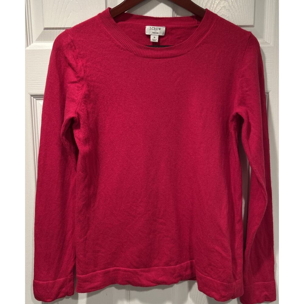 J.Crew Teddie Sweater Womens Size S Pink crewneck pullover wool cotton blend